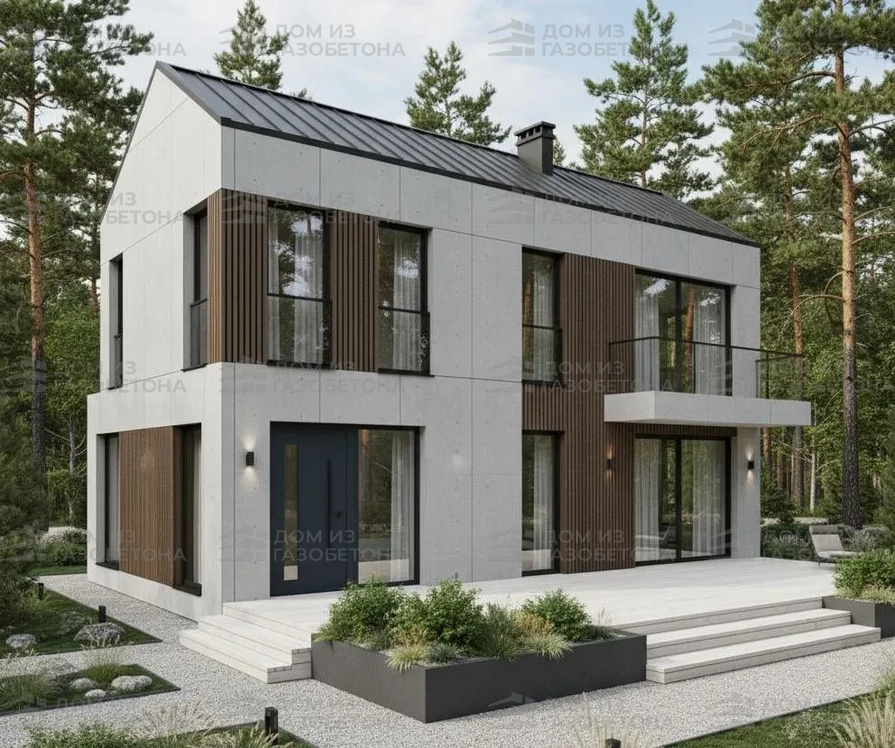 Проект Двухэтажный дом 13 на 13, 199 м2