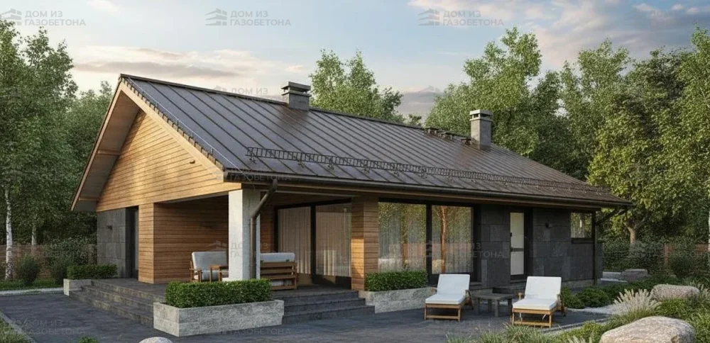 Проект Одноэтажный дом 11 на 18, 136 м2