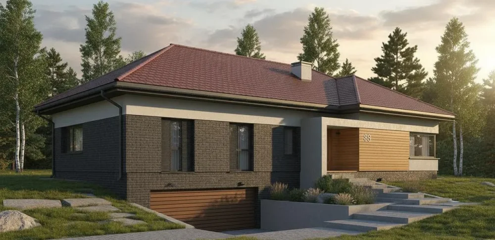 Проект Одноэтажный дом 21 на 11, 307 м2