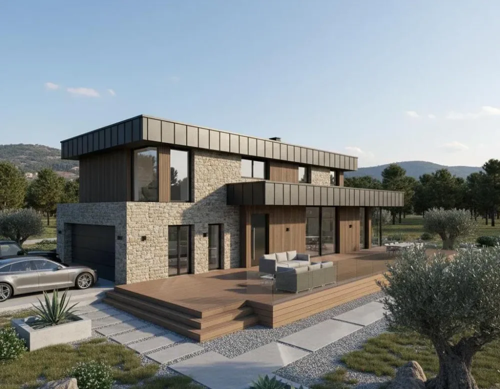 Проект Двухэтажный дом 12 на 12, 217 м2